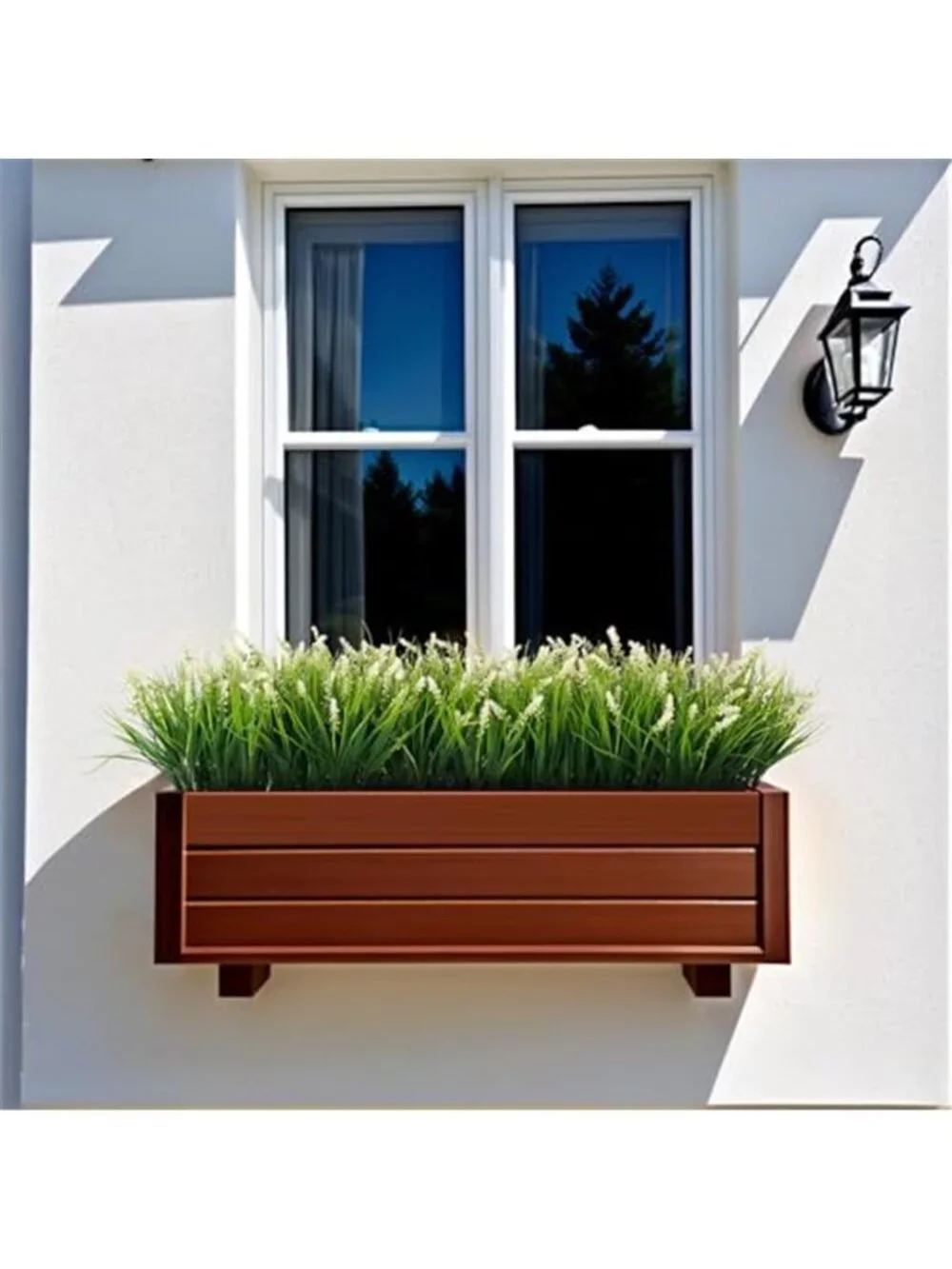 Artificial Faux Monkey Grass Plants 12pc Outdoor Garden Decor Realistic White